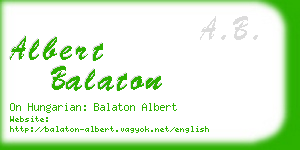 albert balaton business card